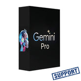 Black box with 'Gemini Pro' branding and a stylized face on a white background.